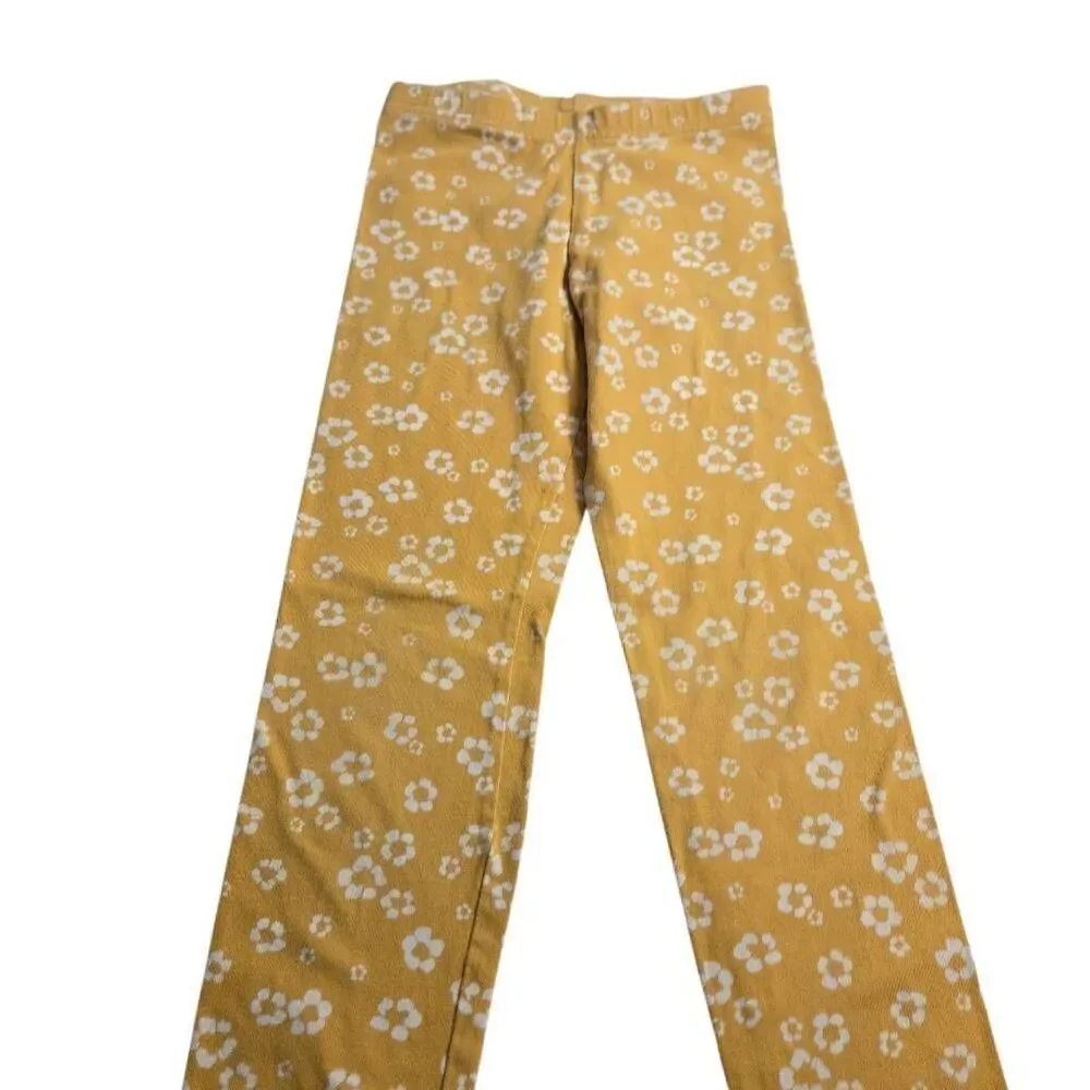 Old Navy mustard floral leggings M8
